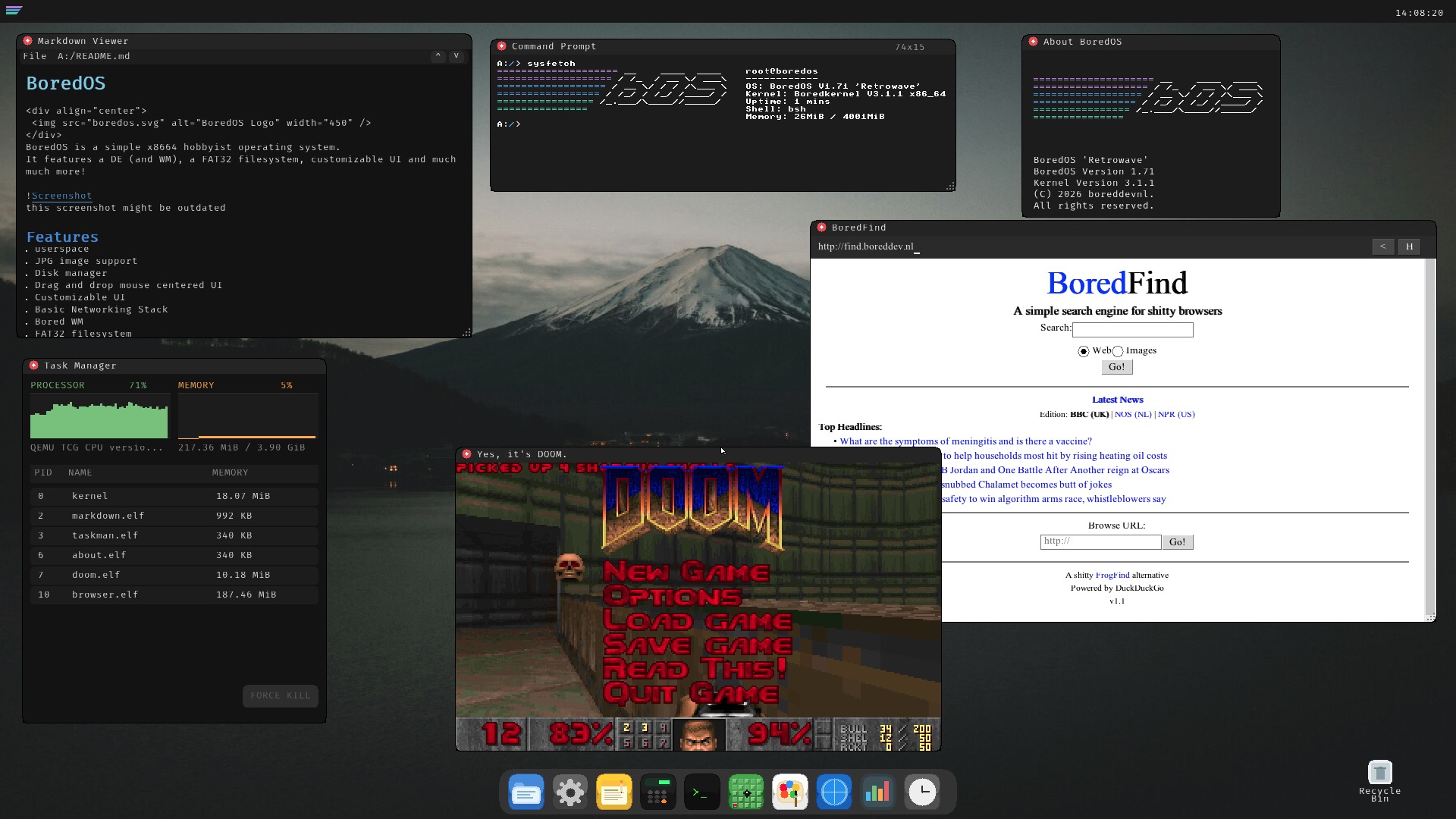 BoredOS Desktop Screenshot